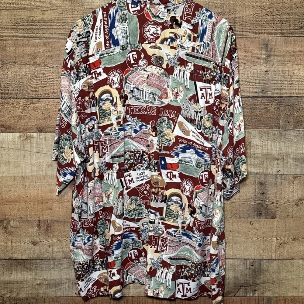 Reyn Spooner Sports Collegiate Texas A&M Button Down SS Shirt Size XXL Vintage - Picture 2 of 9